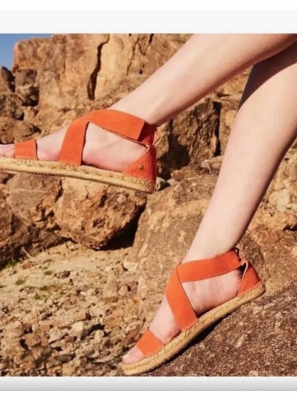 UGG Mila strappy sandal in orange suede